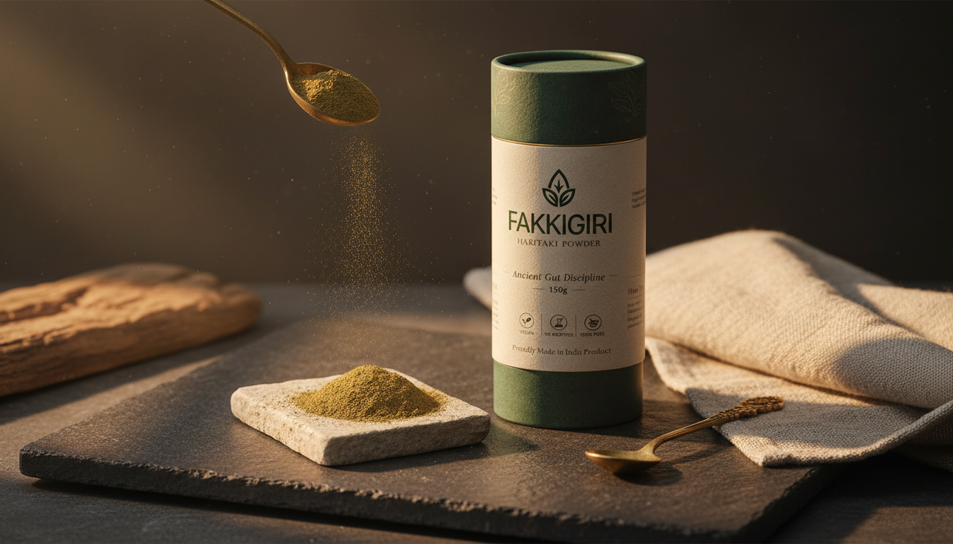 Natural Ayurvedic powder for daily gut wellness ritual